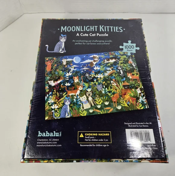 NIB Moonlight Kitties Cat Puzzle - 1000 Pieces "A Cute Cat Puzzle" Babalu Inc. - Picture 2 of 3